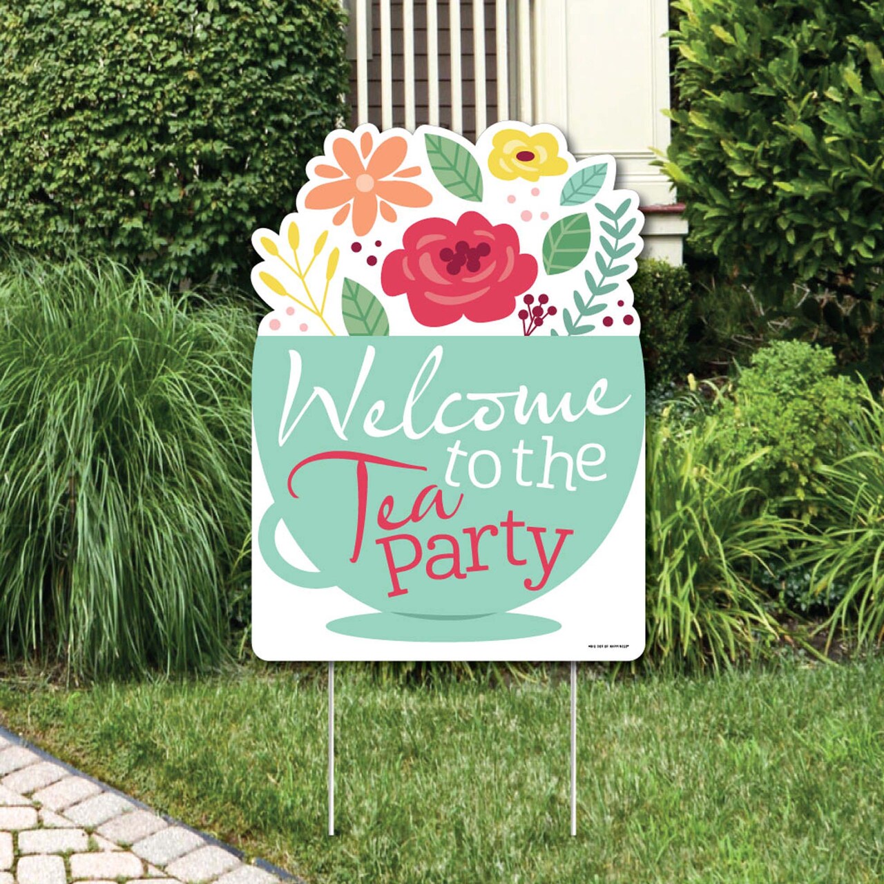 Big Dot of Happiness Floral Let's Par-Tea - Party Decorations - Garden Tea Party Welcome Yard Sign
